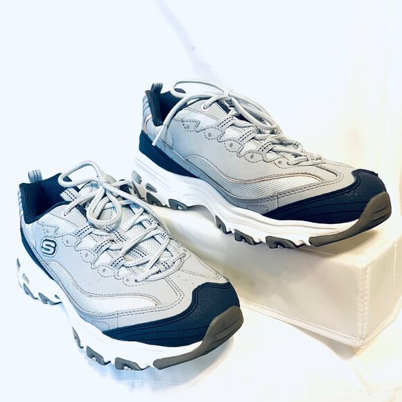 Skechers D' Lites Air Cooled Memory Foam Sneakers-Sz. 9 1/2-Two Tone Blue/Peach - Picture 2 of 16